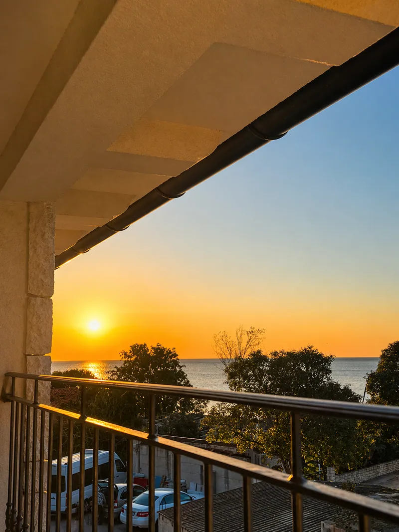 Balcony sunset view over the Adriatic